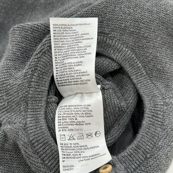 H&M organic cotton, cute onesies color gray. Size 9-12M. Very good condition. - Picture 4 of 4